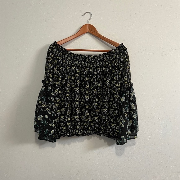 Free People Rose Valley Off-the-Shoulder Blouse Top - Picture 4 of 8